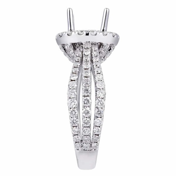 Elegant feminine 18k white gold engagement ring with .82ctw diamonds KR11066XD150, Side edge