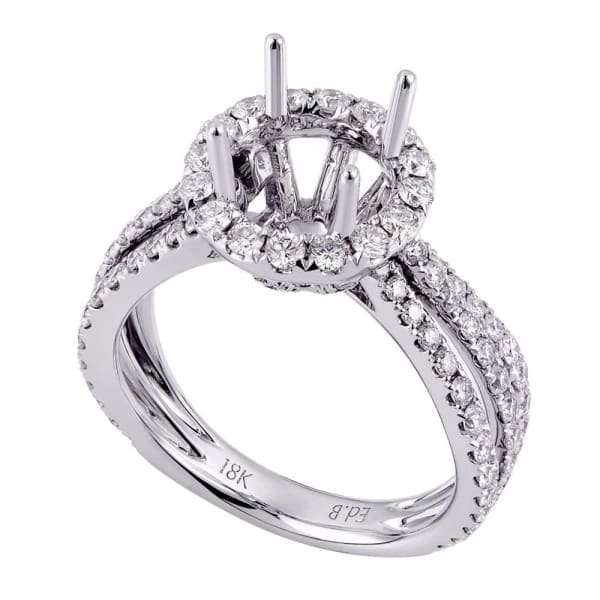 Elegant feminine 18k white gold engagement ring with .82ctw diamonds KR11066XD150, Main view