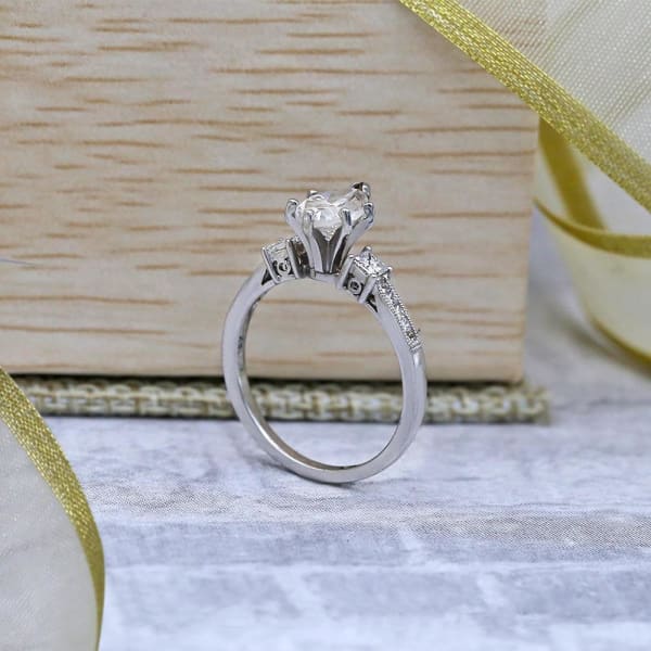 Engagement Ring features Center 1.00ct Pear Shape Diamond ENG-7509, Profile