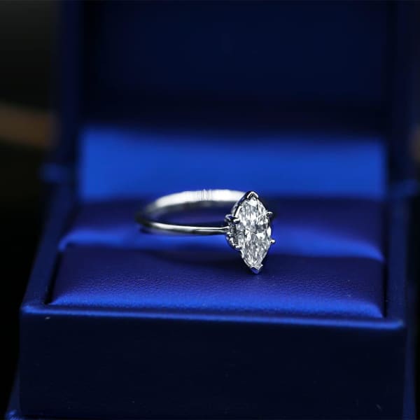 Exquisite 1.03ct Marquise Diamond Engagement ring crafted in 14k White Gold ENG-16000, Main view