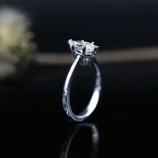 Exquisite 1.03ct Marquise Diamond Engagement ring crafted in 14k White Gold ENG-16000, Left