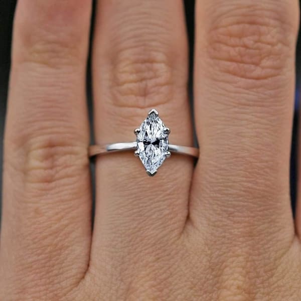 Exquisite 1.03ct Marquise Diamond Engagement ring crafted in 14k White Gold ENG-16000