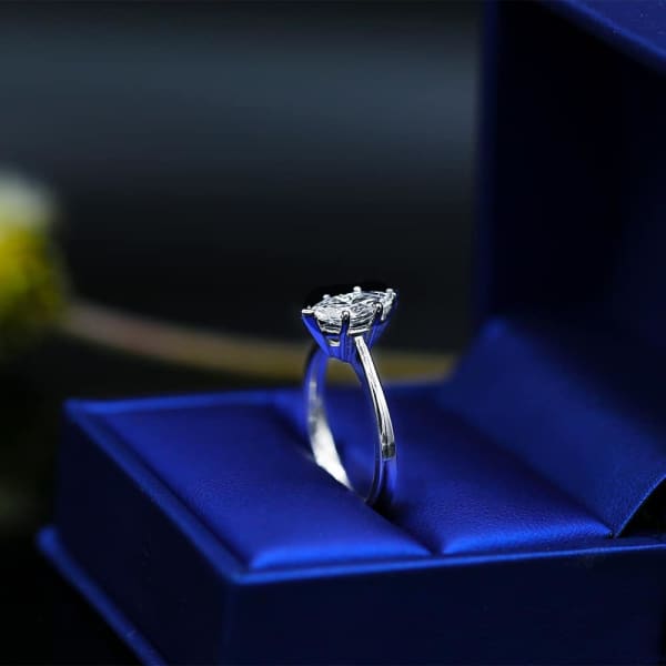 Exquisite 1.03ct Marquise Diamond Engagement ring crafted in 14k White Gold ENG-16000, Ring in packing 