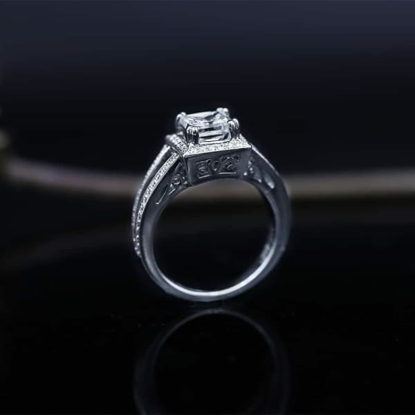 Extraordinary Engagement Ring with center 1.16ct Princess Cut Diamond RN-17500, Main view