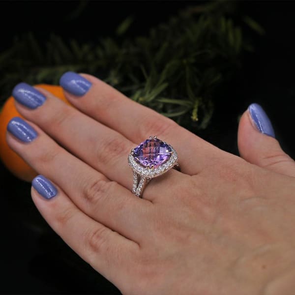 Fashion ring features center 13 mm in Radius Pink Amethyst RN-8000, Fashion decoration