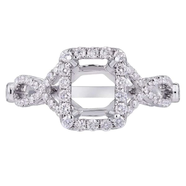 Featuring romantic halo setting 18k white gold ring with .63ct diamonds KR07133XD100