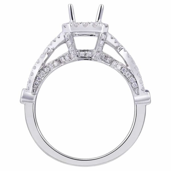 Featuring romantic halo setting 18k white gold ring with .63ct diamonds KR07133XD100, Profile