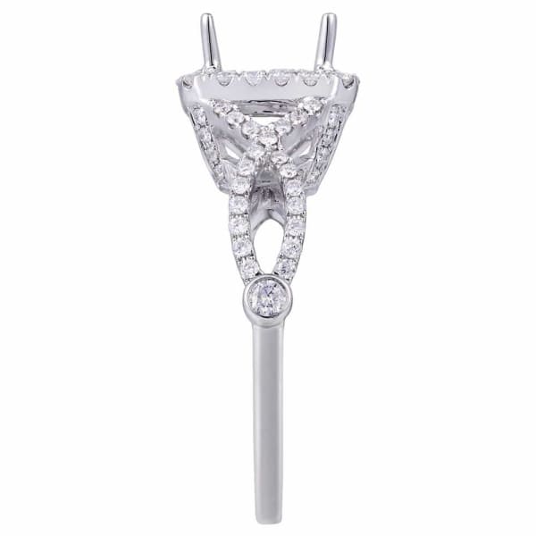 Featuring romantic halo setting 18k white gold ring with .63ct diamonds KR07133XD100, Side edge
