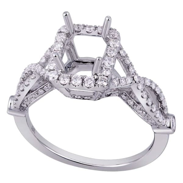 Featuring romantic halo setting 18k white gold ring with .63ct diamonds KR07133XD100, Main view