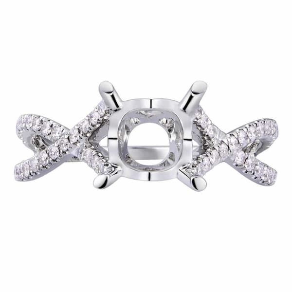 Feminine modern micro setting 18K white gold ring with .20ctw diamonds KR06392XD100