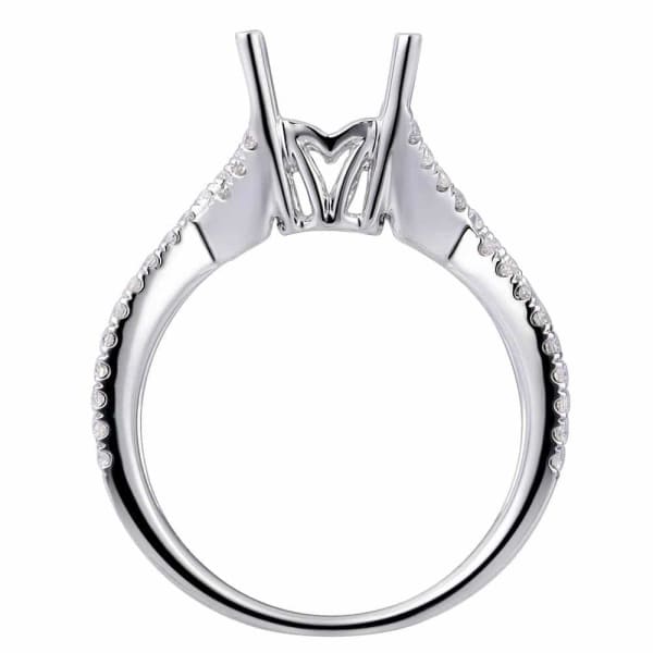 Feminine modern micro setting 18K white gold ring with .20ctw diamonds KR06392XD100, Profile