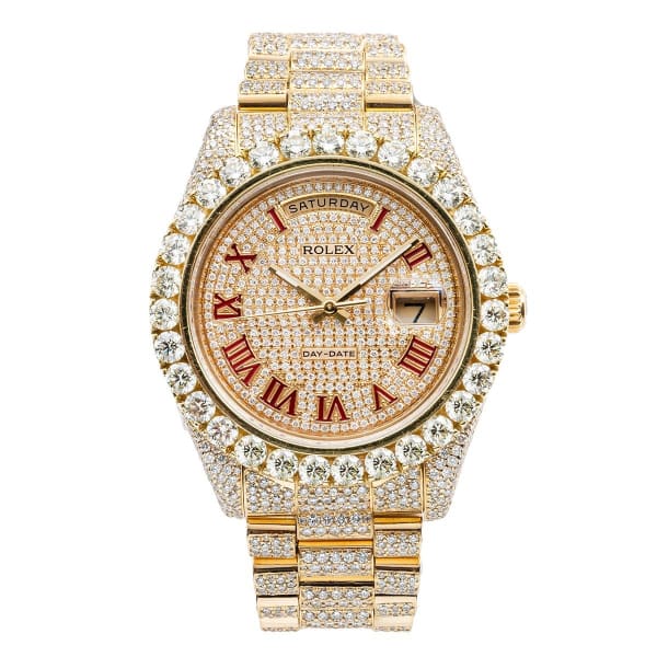 Fully ICED OUT Rolex Day-date II Presidential Champagne 