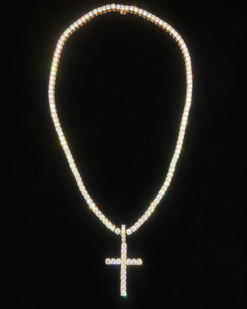 Gold Diamond Cross Pendant PEN-42500 - Jewelry