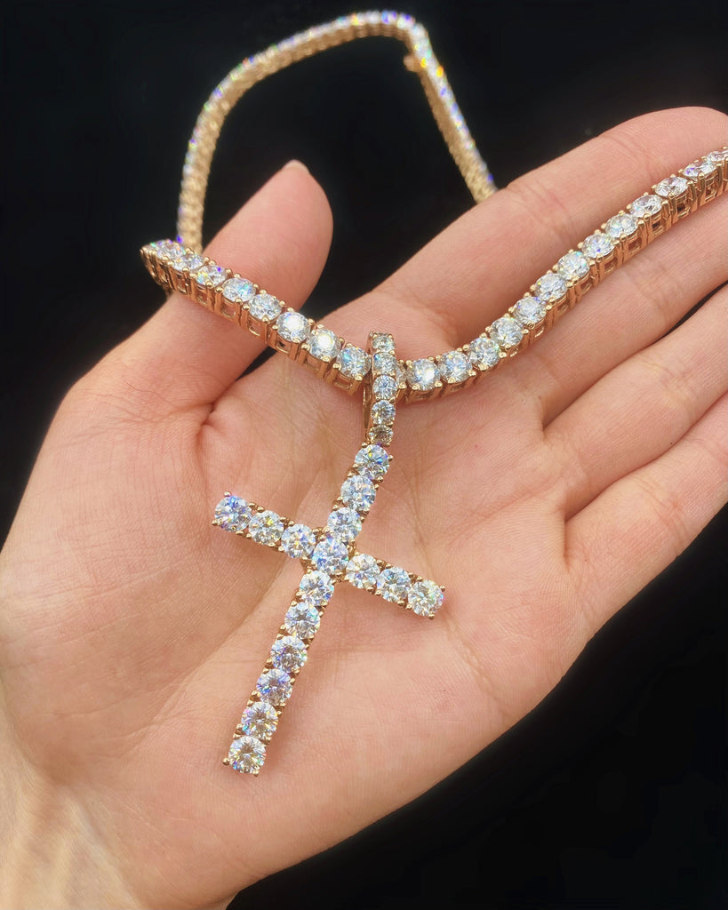 Gold Diamond Cross Pendant PEN-42500 - Jewelry