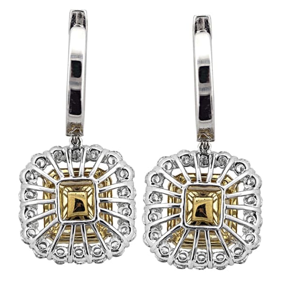Gorgeous 18k white gold diamond and citrine long earrings EAR-11000, back