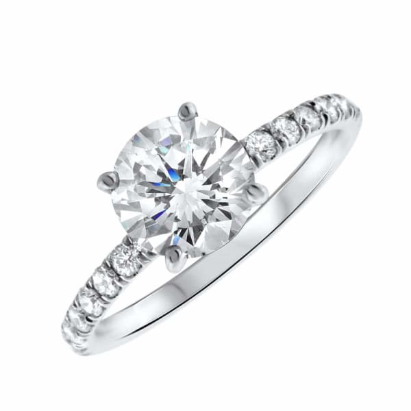 Gorgeous GIA 1.52CT round brilliant diamond engagement 14k white gold ring ENG-19500, Main view