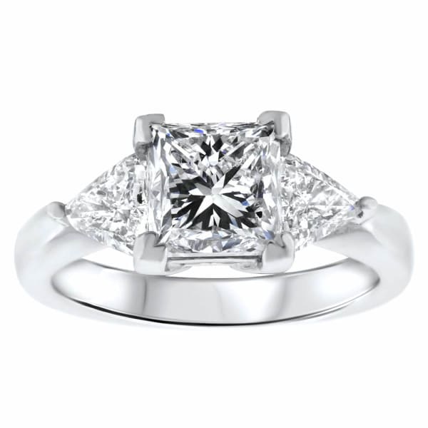 Gorgeous platinum diamond engagement ring with 2.21CT princess cut DS-4566420