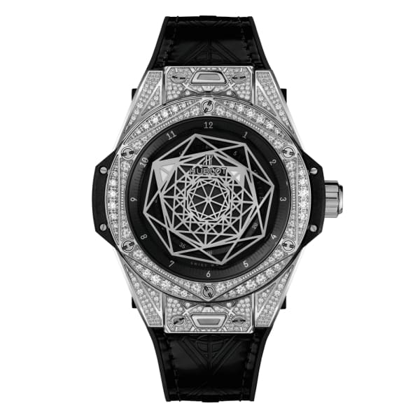 Hublot, Big Bang Sang Bleu Steel Pavé Watch, Ref. # 465.SS.1117.VR.1704.MXM18