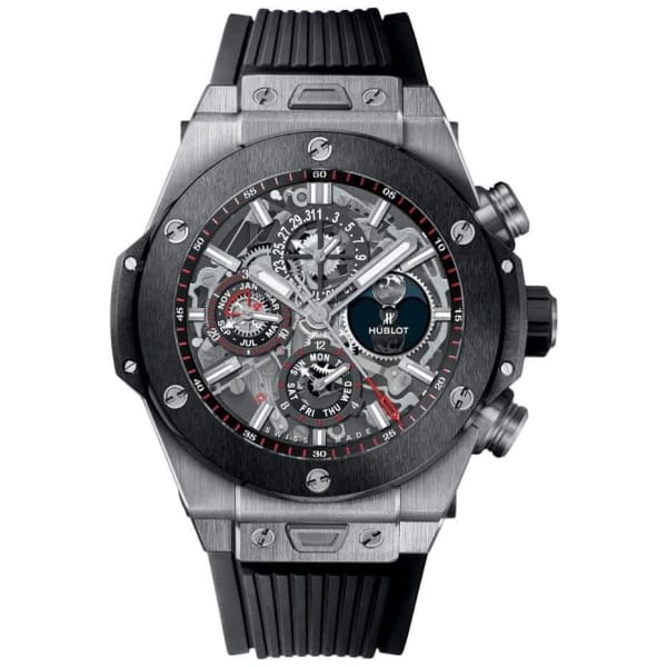 Hublot, Big Bang UNICO, Perpetual Calendar 45mm Titanium Ceramic Watch, Ref. # 406.nm.0170.rx