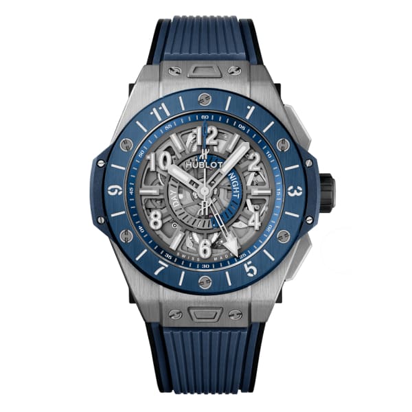 Hublot, Big Bang Unico Gmt Titanium Blue Ceramic Watch, Ref. # 471.NL.7112.RX