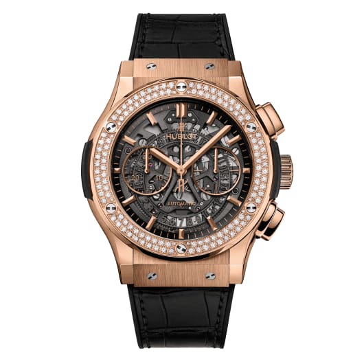 Hublot, Classic Fusion Aerofusion King Gold Diamonds Watch, Ref. # 525.OX.0180.LR.1104