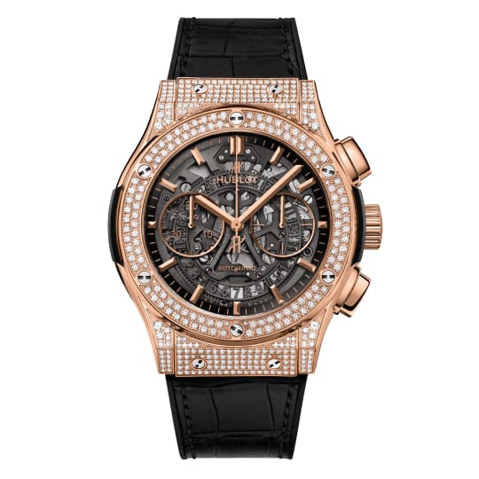 Hublot, Classic Fusion Aerofusion King Gold Pavé Watch, Ref. # 525.OX.0180.LR.1704