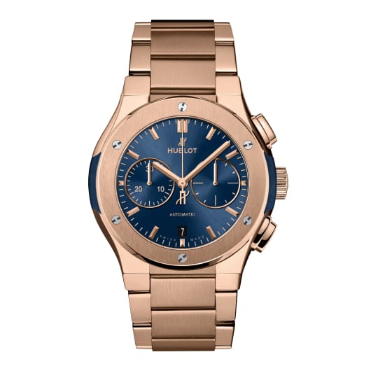 Hublot, Classic Fusion Blue Chronograph King Gold Bracelet Watch, Ref. # 540.OX.7180.OX