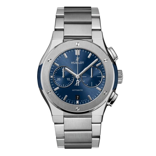 Hublot, Classic Fusion Blue Chronograph Titanium Bracelet Watch, Ref. # 540.NX.7170.NX