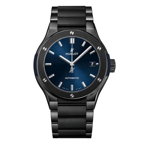 Hublot, Classic Fusion Ceramic Blue Bracelet Watch, Ref. # 510.CM.7170.CM