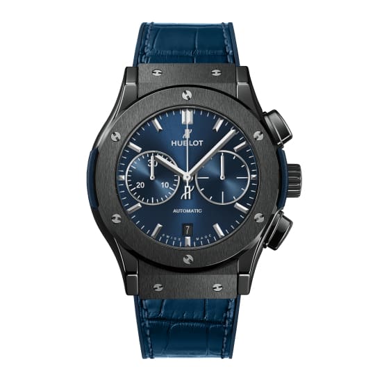 Hublot, Classic Fusion Ceramic Blue Chronograph Watch, Ref. # 521.CM.7170.LR