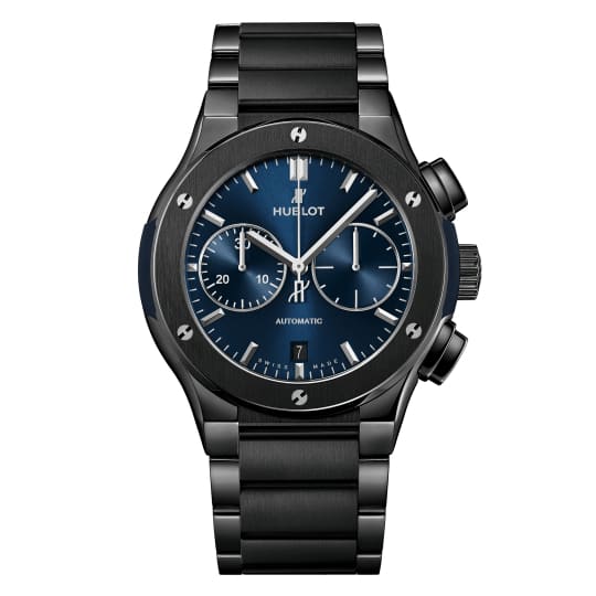 Hublot, Classic Fusion Chronograph Ceramic Blue Bracelet Watch, Ref. # 520.CM.7170.CM