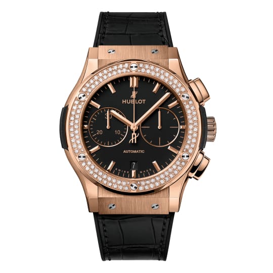 Hublot, Classic Fusion Chronograph King Gold Diamonds Watch, Ref. # 521.OX.1181.LR.1104