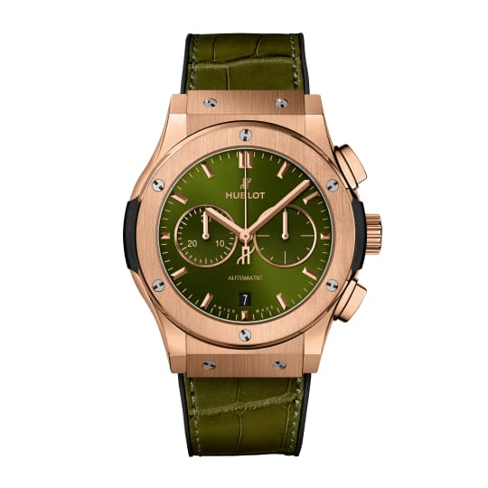 Hublot Watch Classic Fusion Chronograph King Gold Green 42 mm