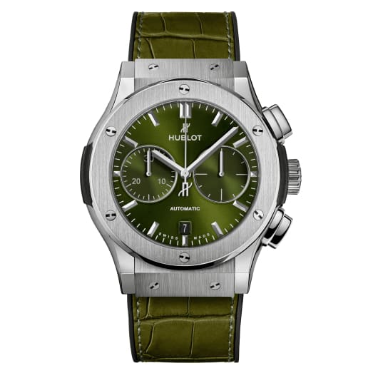 Hublot, Classic Fusion Chronograph Titanium Green Watch, Ref. # 521.NX.8970.LR