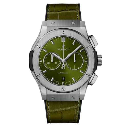 Hublot, Classic Fusion Chronograph Titanium Green Watch, Ref. # 541.NX.8970.LR