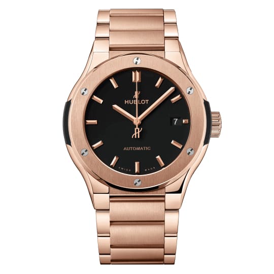 Hublot Classic Fusion 18K Rose Gold Automatic Black Dial Watch