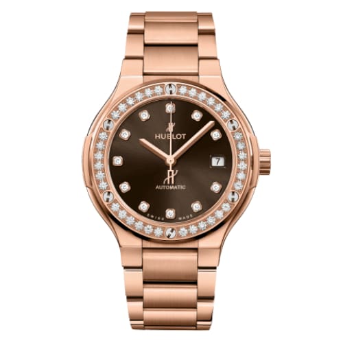 Hublot, Classic Fusion King Gold Brown Diamonds Bracelet Watch, Ref. # 568.OX.898M.OX.1204