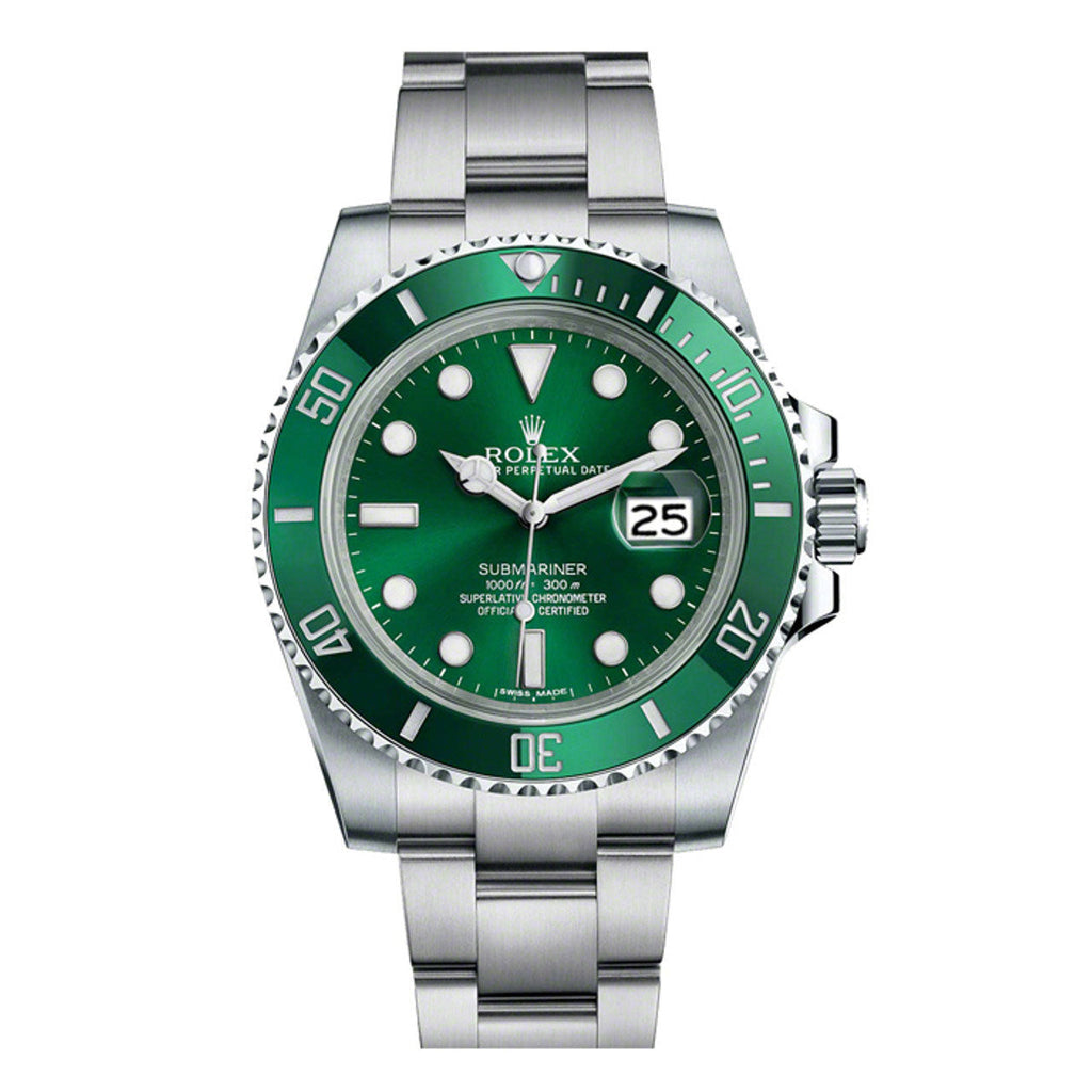 Rolex, Submariner Hulk 40 mm, Stainless Steel Oyster bracelet, Green dial Green bezel, Men's Watch 116610lv-0002