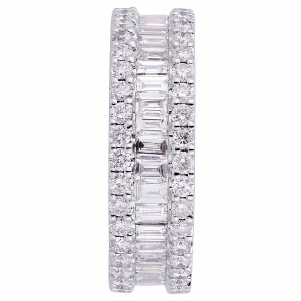 Luxury and elegant design 18K white gold band with 2ct diamonds KR06837A, Side edge