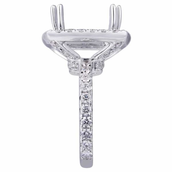 Luxury classic halo setting 18k white gold ring with 1.60ctw diamonds KR09057XD500, Side edge
