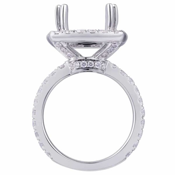 Luxury classic halo setting 18k white gold ring with 1.60ctw diamonds KR09057XD500, Profile