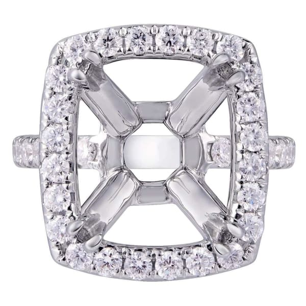 Luxury classic halo setting 18k white gold ring with 1.60ctw diamonds KR09057XD500