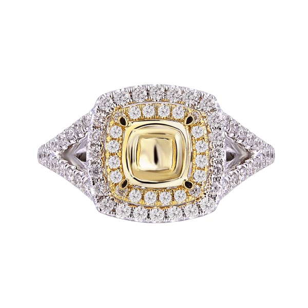 Luxury design 18K white and yellow gold engagement ring .65ctw diamonds KR10675XD6M