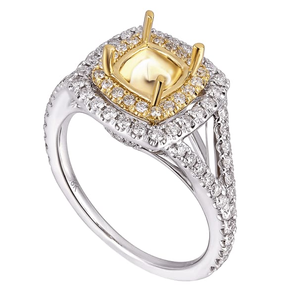 Luxury design 18K white and yellow gold engagement ring .65ctw diamonds KR10675XD6M, Main view