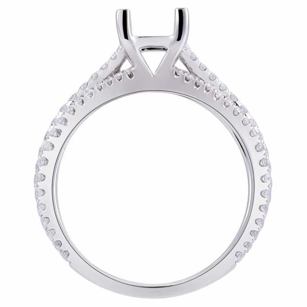 Luxury memorable twist design solitaire setting white gold ring with .60ctw diamonds KR11065XD100, Profile