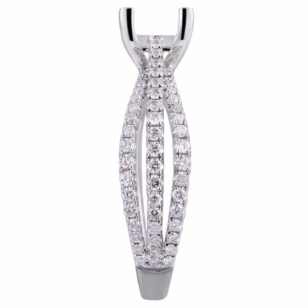 Luxury memorable twist design solitaire setting white gold ring with .60ctw diamonds KR11065XD100, Side edge