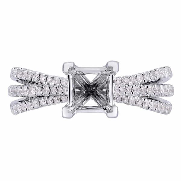 Luxury memorable twist design solitaire setting white gold ring with .60ctw diamonds KR11065XD100
