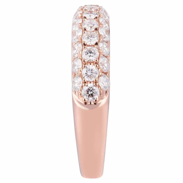 Luxury modern 18K rose gold band with 1.65ct diamonds KR12676A, Side edge
