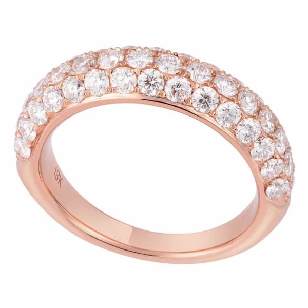 Luxury modern 18K rose gold band with 1.65ct diamonds KR12676A. Main view