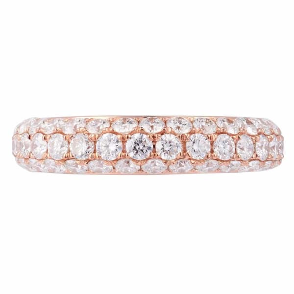 Luxury modern 18K rose gold band with 1.65ct diamonds KR12676A
